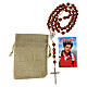 Wooden rosary with Carlo Acutis' medal s1