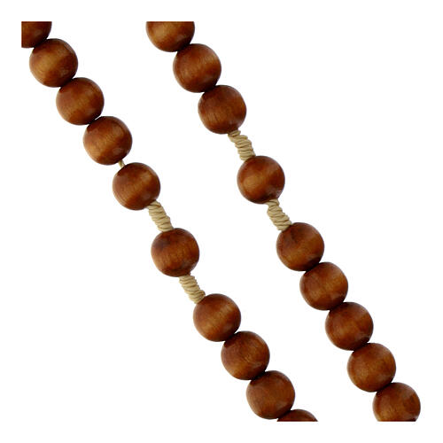 Wooden rosary with Carlo Acutis medal 4