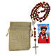 Wooden rosary with Carlo Acutis medal s1