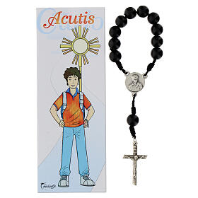 Black single decade rosary of Carlo Acutis