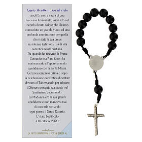 Black single decade rosary of Carlo Acutis