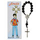 Black single decade rosary of Carlo Acutis s1