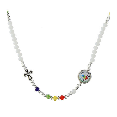 Collana cristallo Giubileo 2025 pietre bianche 1