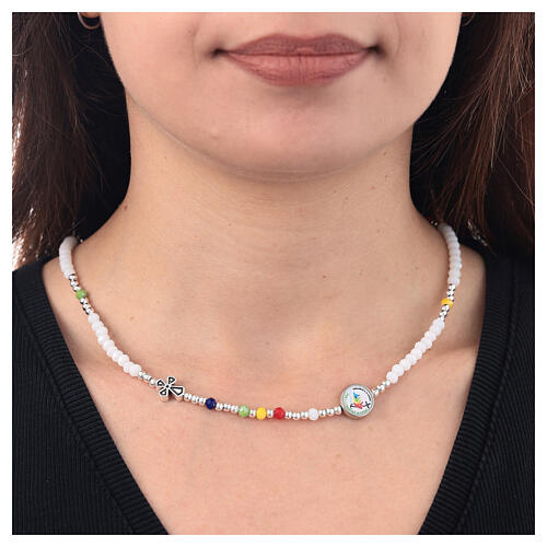 Collana cristallo Giubileo 2025 pietre bianche 2
