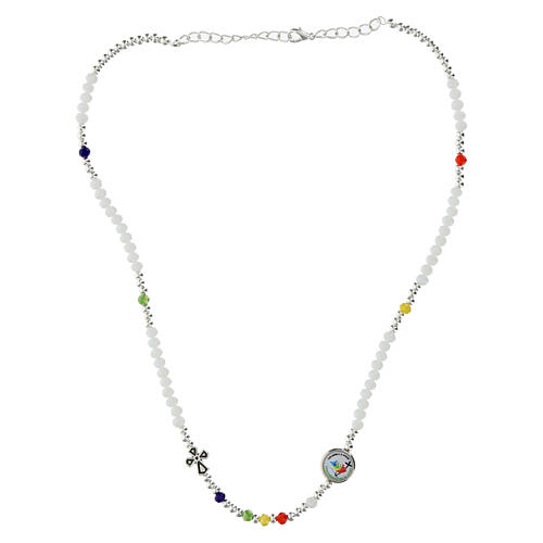 Collana cristallo Giubileo 2025 pietre bianche 3