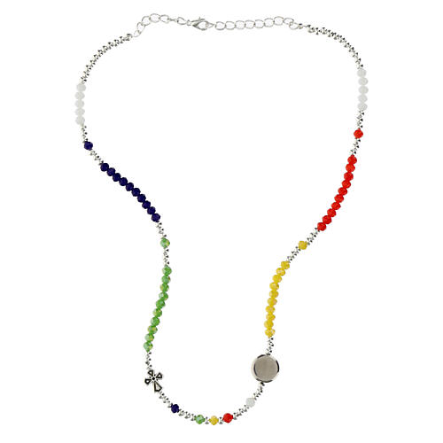 Colar Jubileu 2025 pedras cristal coloridas 4