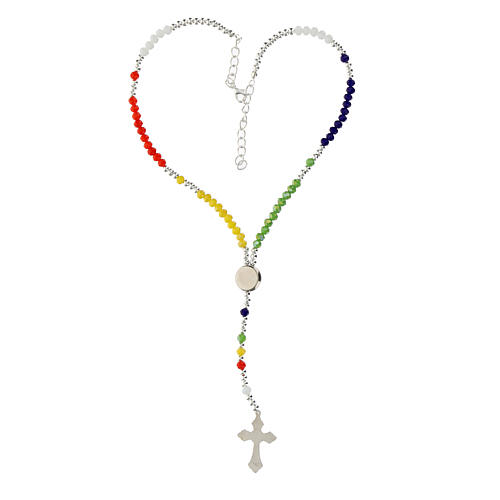 Collier chapelet Jubilé 2025 cristal coloré 4