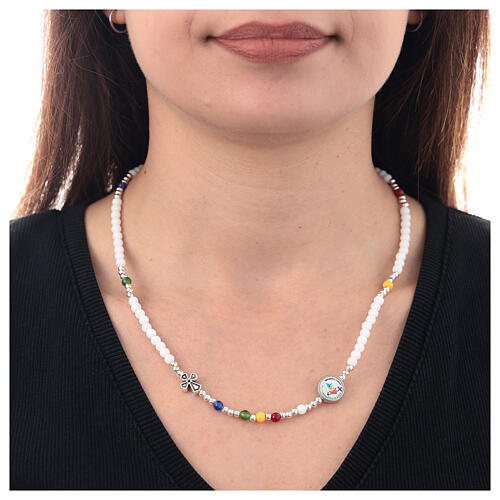 Necklace of Jubilee 2025, white and colourful stones 2