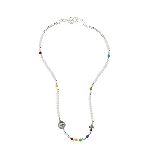 Necklace of Jubilee 2025, white and colourful stones 3