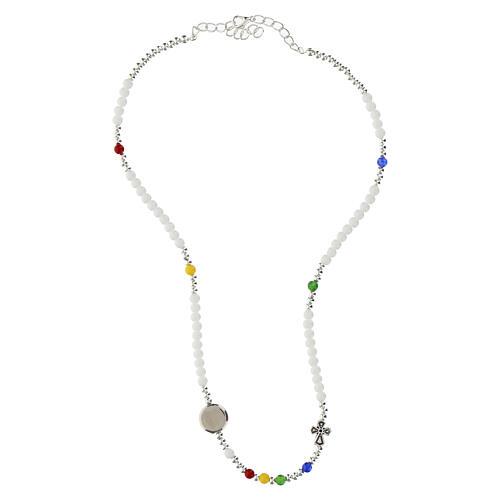 Necklace of Jubilee 2025, white and colourful stones 4