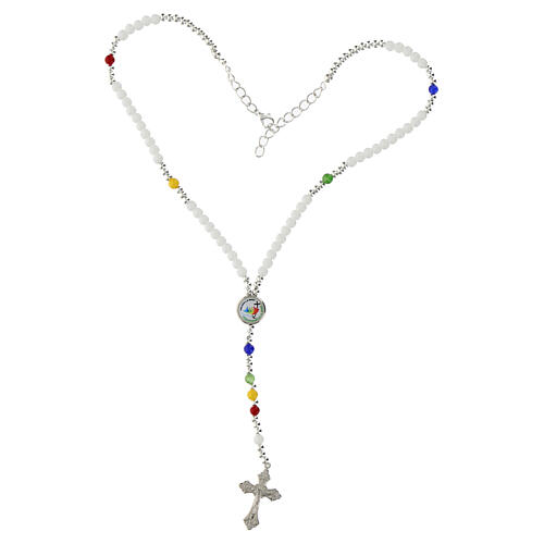 Rosary necklace of hard stones, colours and logo of Jubilee 2025 3