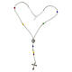 Rosary necklace of hard stones, colours and logo of Jubilee 2025 s3