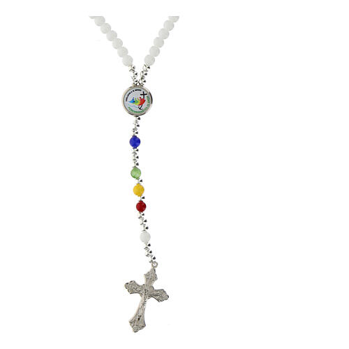 Kimyu Collana Rosario Per Bambine – Ciondolo Croce Di Gesù Con Perline In Legno – Gioiello Religioso 8mm