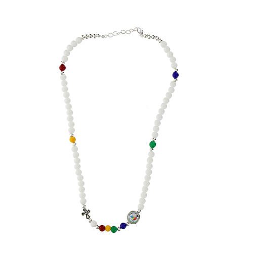 Holyart Collana Rosario Giubileo 2025 In Cristallo Colorato - Made In Italy Con Medaglietta E Croce