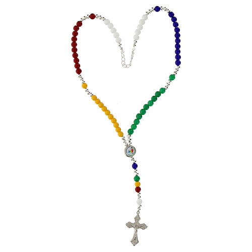 Rosary necklace of Jubilee 2025, colourful hard stones 3