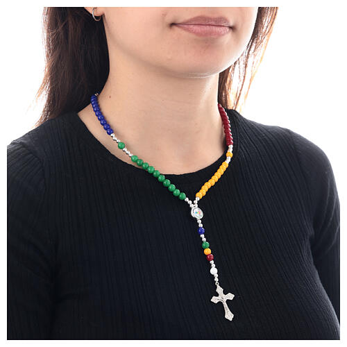 Collana rosario Giubileo 2025 pietre dure colorate 2