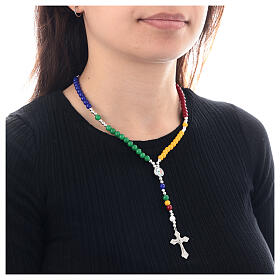 Jubilee 2025 rosary necklace with colored hard stones