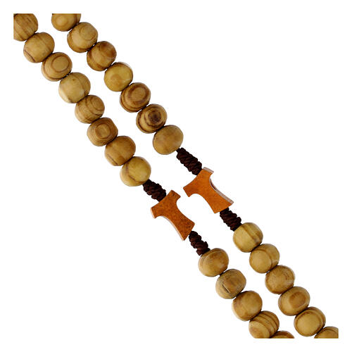 Wooden rosary with Tau cross and Jubilee logo 3