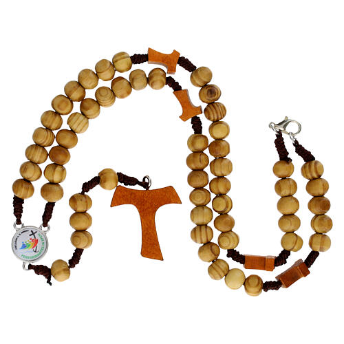 Wooden rosary with Tau cross and Jubilee logo 4
