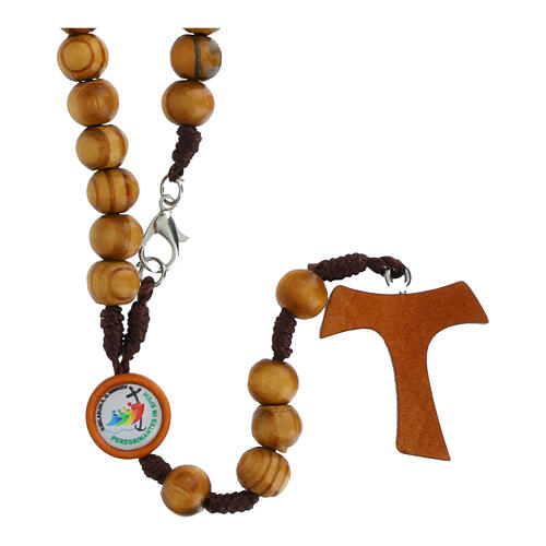 Rosario logo Giubileo croce tau legno 1