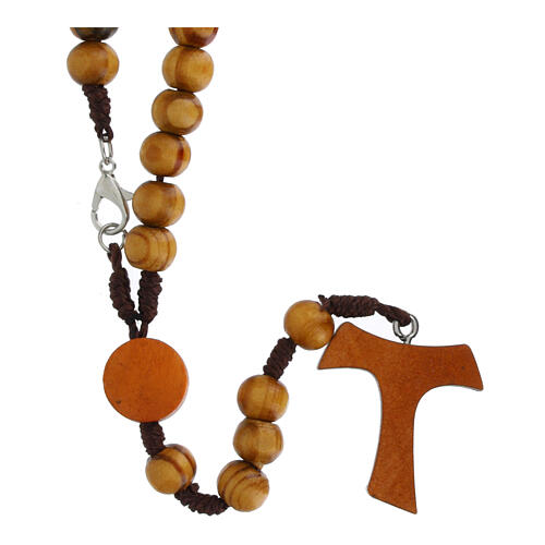 Rosario logo Giubileo croce tau legno 3