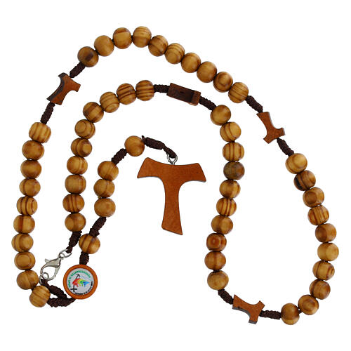 Rosario logo Giubileo croce tau legno 6