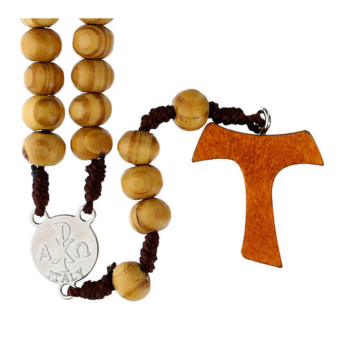 Wooden Jubilee rosary with Tau cross 2