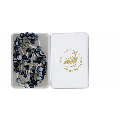 Jubilee rosary with white and black acrylic beads 2