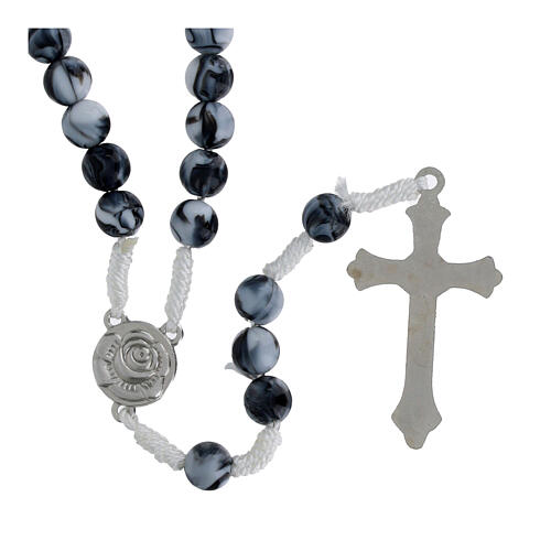Jubilee rosary with white and black acrylic beads 3