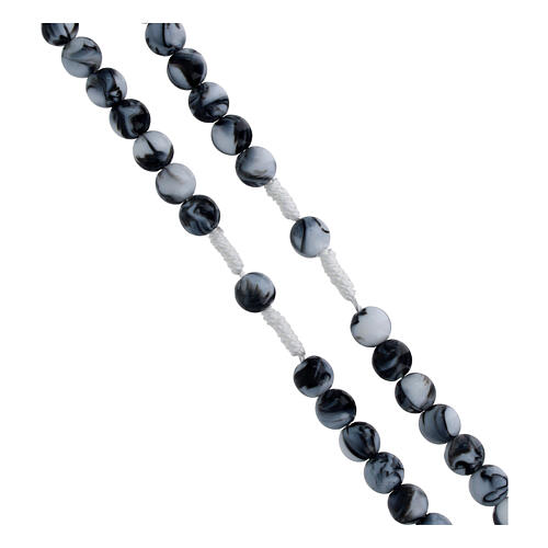 Jubilee rosary with white and black acrylic beads 5