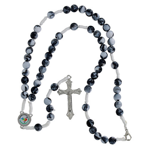 Jubilee rosary with white and black acrylic beads 6