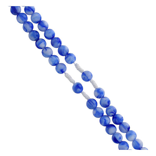 Jubilee rosary with white and blue acrylic beads 5
