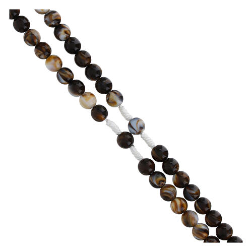Jubilee rosary, white and brown acrylic beads 5