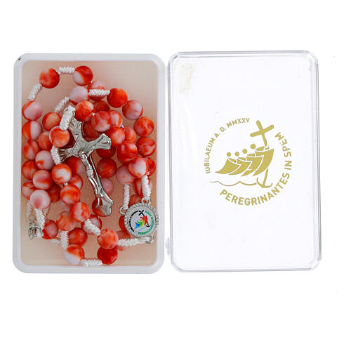 Jubiläumsrosenkranz weiße und rote Acrylperlen 2