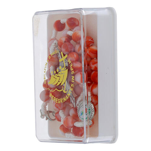 Jubiläumsrosenkranz weiße und rote Acrylperlen 4