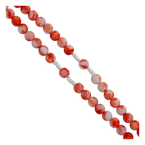 Jubilee Rosary with White and Red Acrylic Beads 5