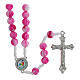 Jubilee rosary, beads of white and pink acrylic s1