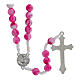 Jubilee rosary, beads of white and pink acrylic s3