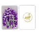 Terço Jubileu com contas acrílico branco e roxo s2