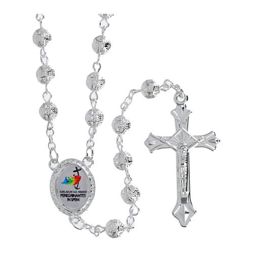 Jubilee Rosary in glossy metal 1