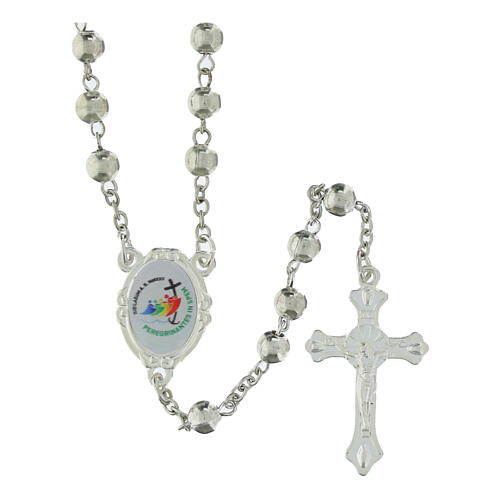 Caixa com terço logótipo oficial Jubileu 2025 metal 4 mm 1