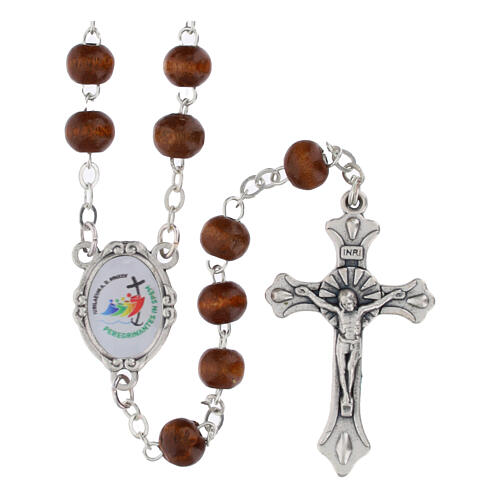 Terço com estojo madeira 5 mm logótipo oficial Jubileu 2025 1