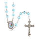 Light blue glass rosary with 0.24 in beads, case with Jubilee 2025 official logo s1
