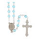 Light blue glass rosary with 0.24 in beads, case with Jubilee 2025 official logo s3