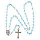 Light blue glass rosary with 0.24 in beads, case with Jubilee 2025 official logo s5