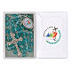Rosario azul 6 mm vidrio logotipo oficial Jubileo 2025 con caja s2