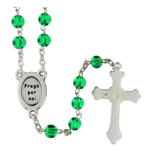 Jubilee green glass rosary with case 3