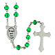 Jubilee green glass rosary with case s3
