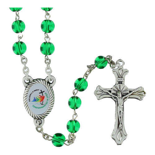 Jubilee rosary with green glass beads with box 1