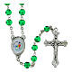 Jubilee rosary with green glass beads with box s1